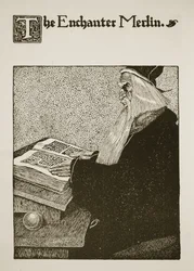 エンチャンターマーリン、「アーサー王とその騎士の物語」、1903年のイラスト